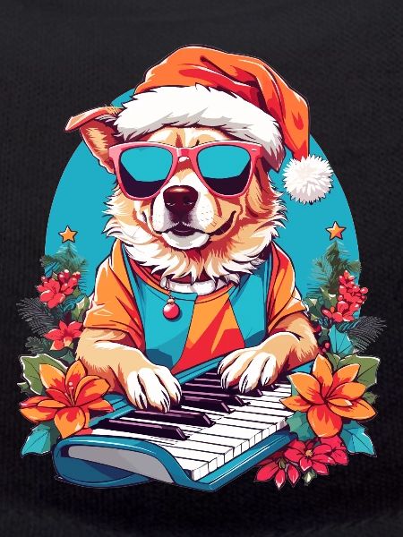 Hund mit Piano