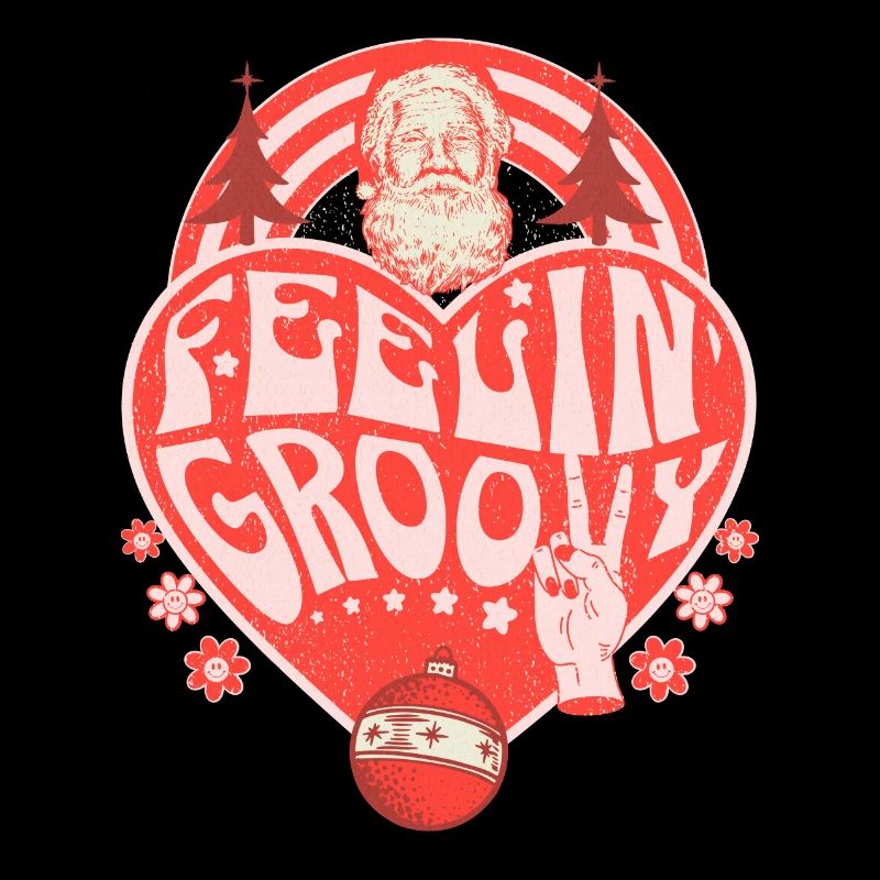 Feeling Groovy Retro Style Christmas Santa
