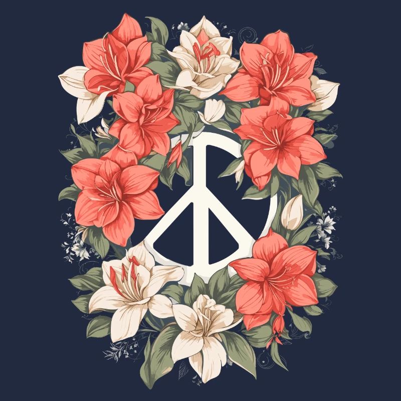 Friedenszeichen mit Blumen