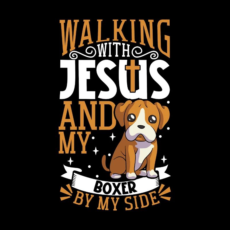 Jesus und Hund - Boxer
