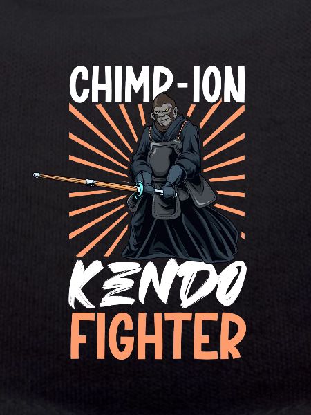 Chimpanzee does kendo