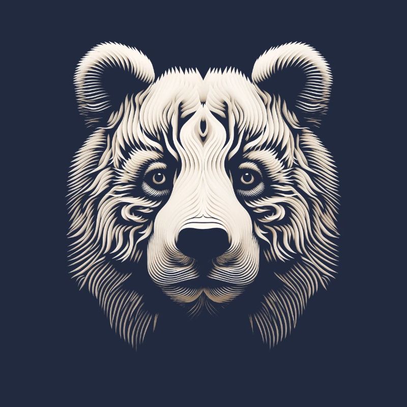 Abstract Op Art Bear Canvas - A Modern Wilderness