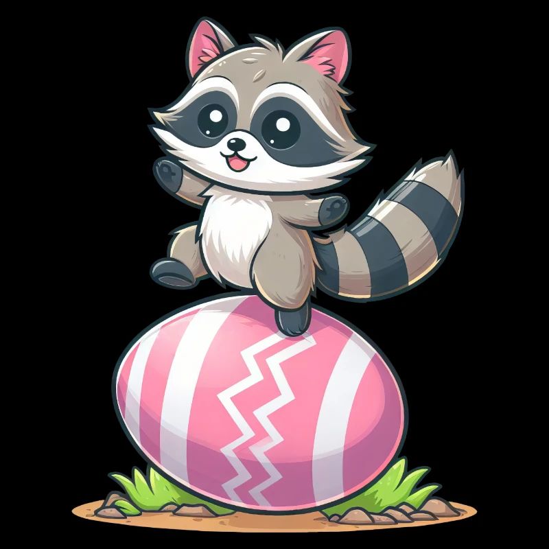 Ostern Waschbär Osterei
