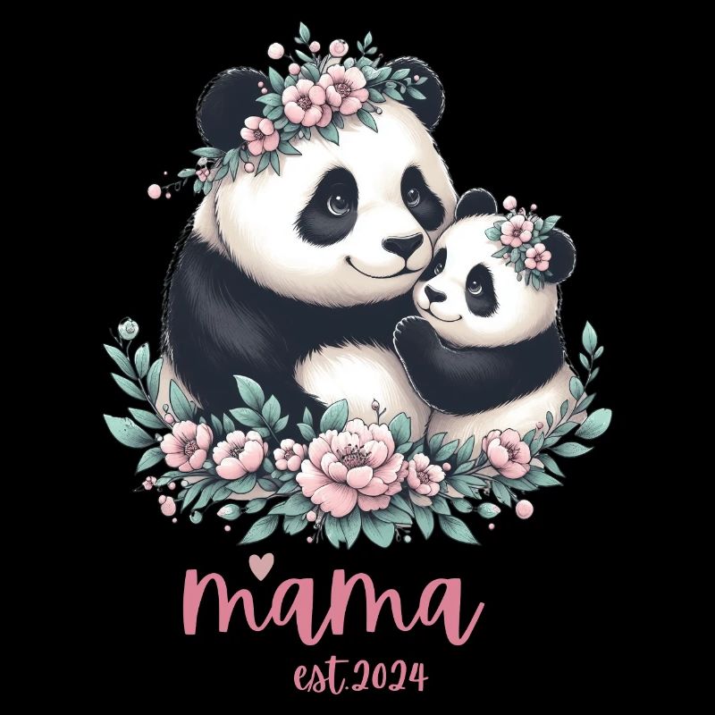 Mama est 2024 I Panda Bear Mum I First Time Mom