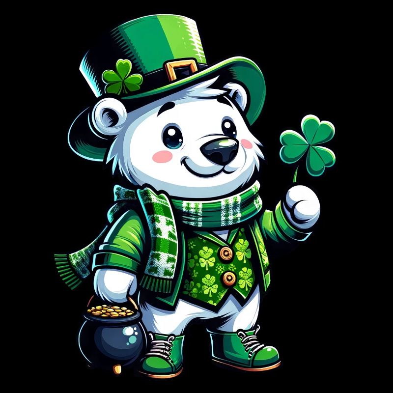 St. Patrick's Eisbär Cartoon Design