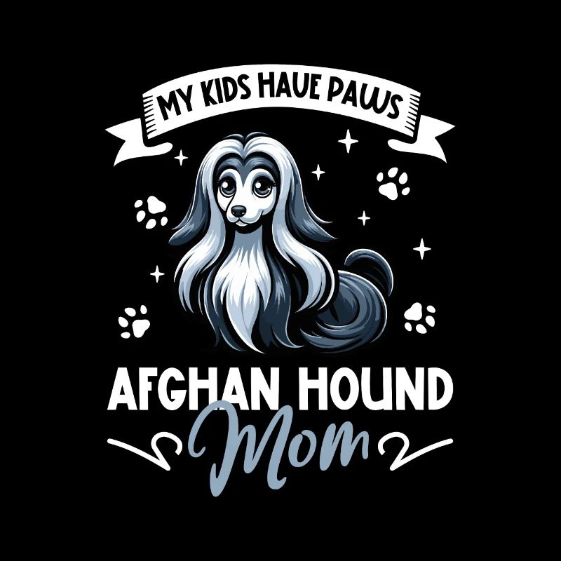 Maman lévrier afghan