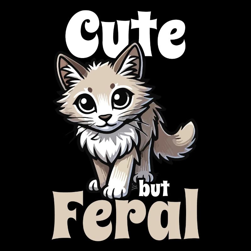 Chat mignon mais sauvage Drôle Adorable Kitty Kavaii