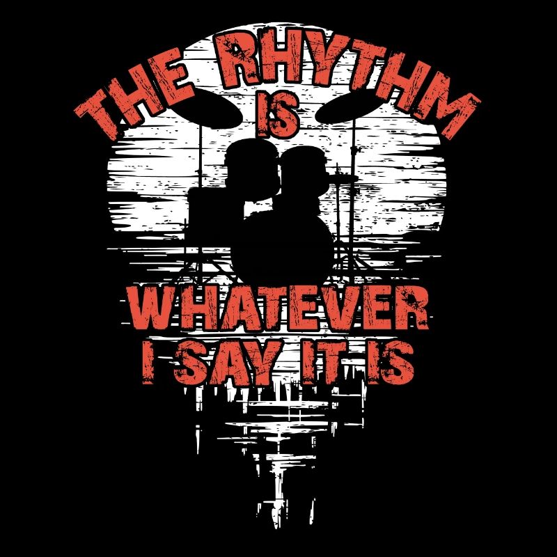 Drumset Silhouette mit Spiegelung lustiger Spruch