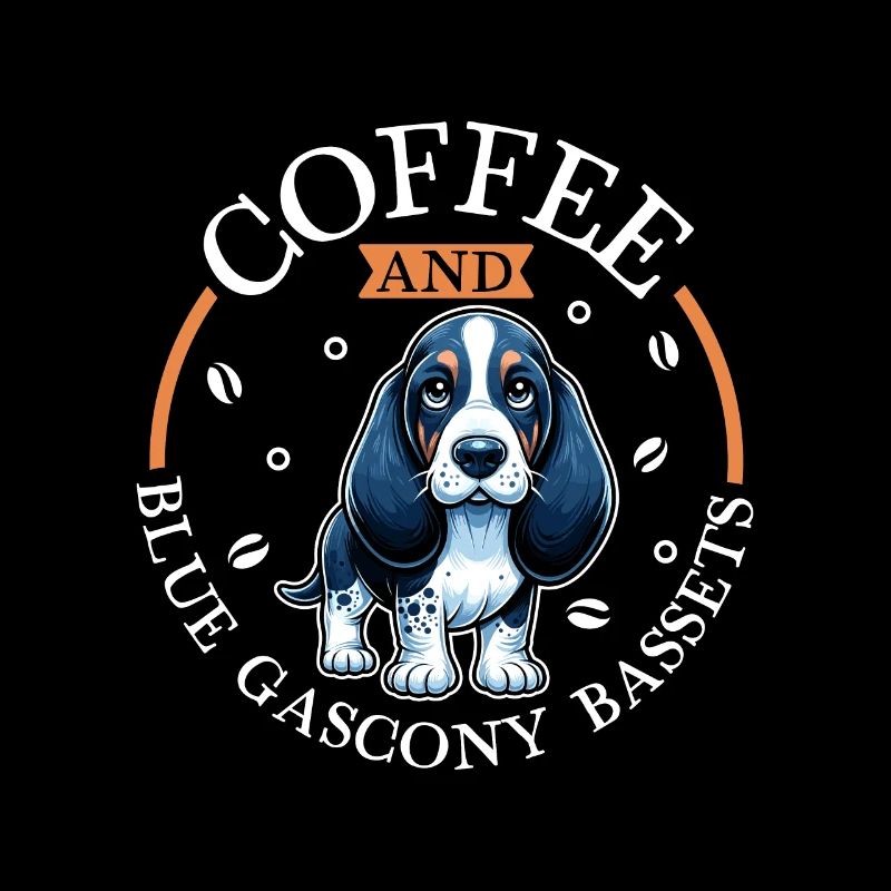 Coffee and Basset bleu de Gascogne