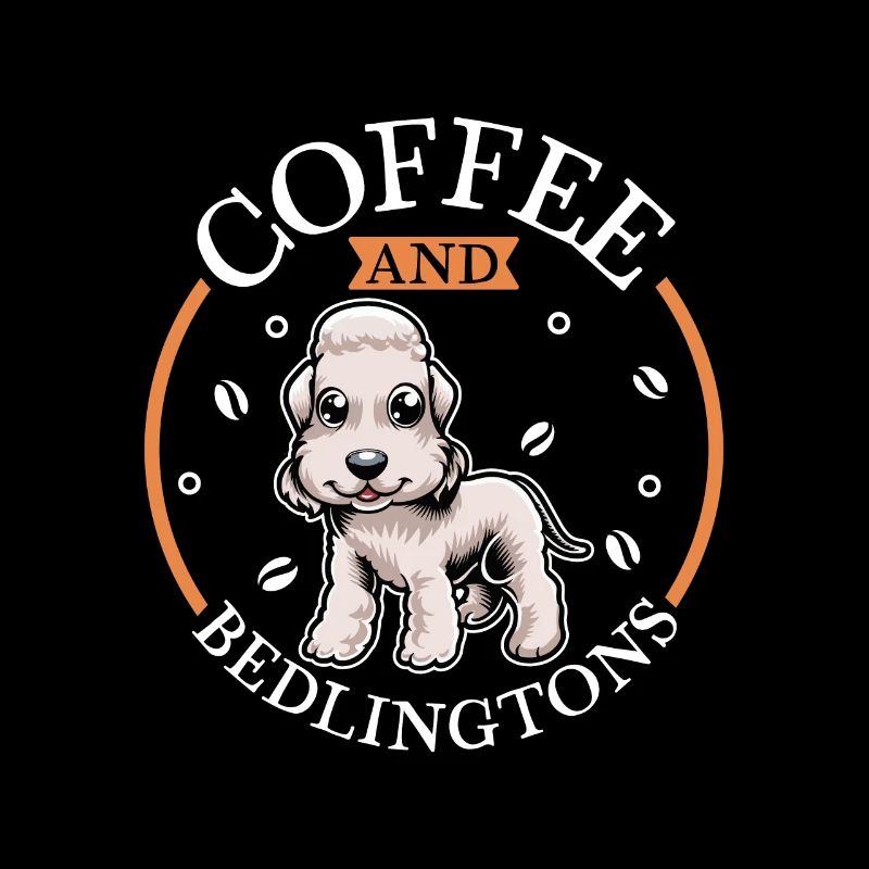 Kaffee und Bedlington Terrier