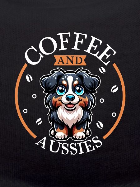 Coffee and Australian Shepherd
