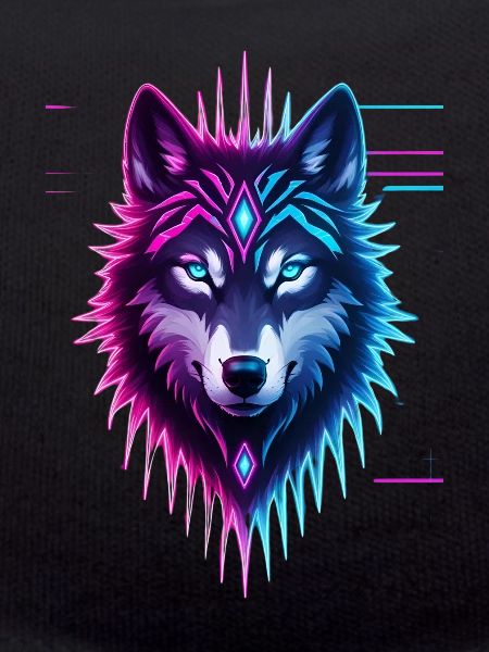 Neon-Wolf Kristallkrone