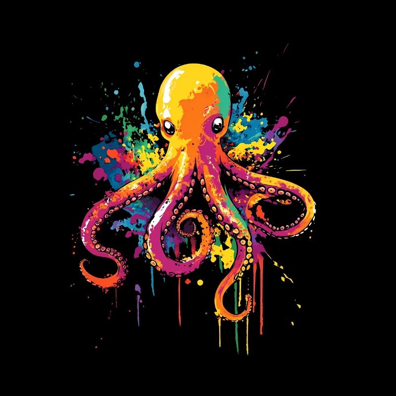 Oktopus Kraken Pop Art Bunt Farbe