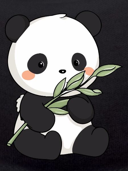 Mignon panda kawaii avec bambou