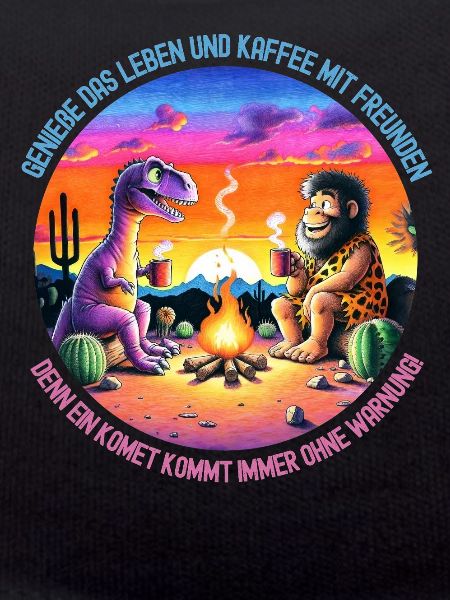 Dinosaur and lion camping