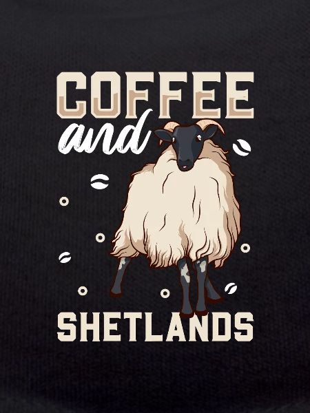 Café et moutons Shetland