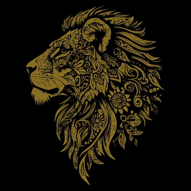 Lion Mandala Face Lion Head Tribal