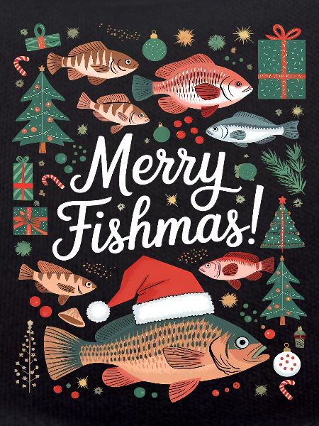 Angler Weihnachtspullover Fisch Merry Fishmas