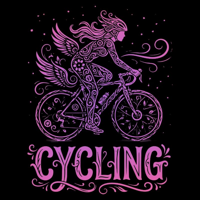 Feenradfahrer in rosa Spitze