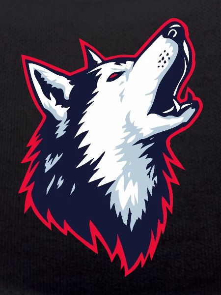 Howling husky in logo style
