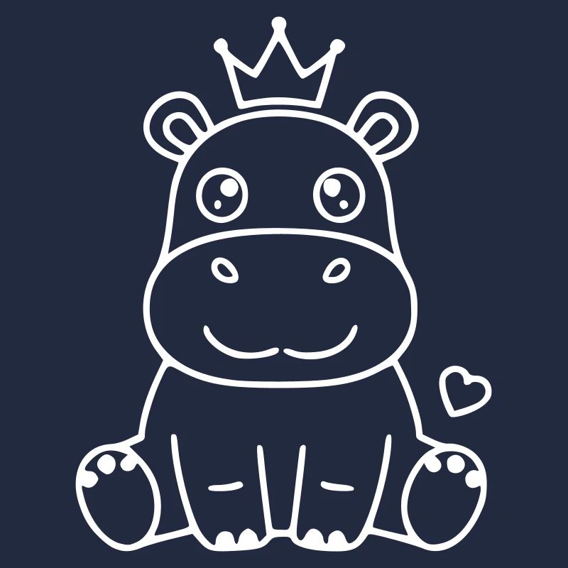 Nilpferd mit Krone Prinz Prinzessin
