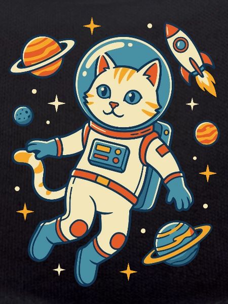 Chat astronaute dans l’espace