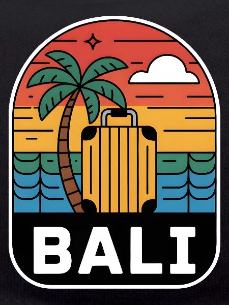 Bali Indonesia Suitcase Sunset