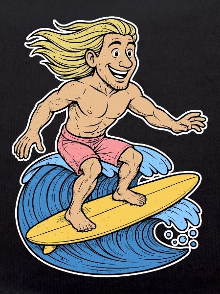 Blonde Surfer on Wave