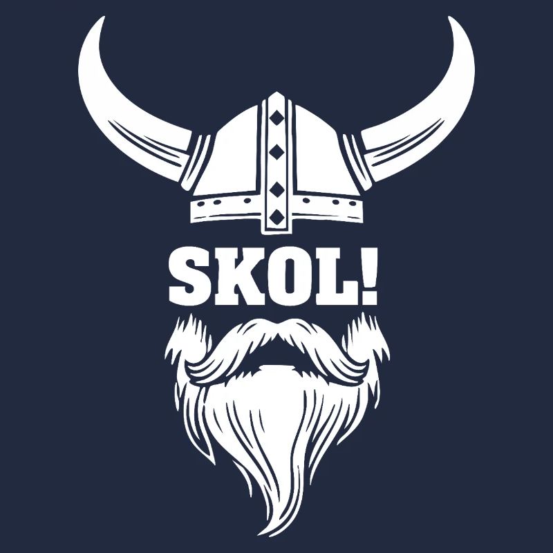 Wikinger-Skol Hornhelm-Bart-Maskottchen