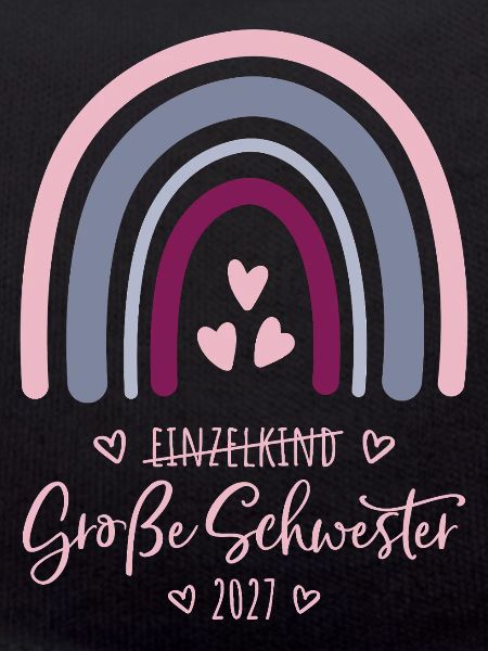 Große Schwester 2027 Boho Regenbogen