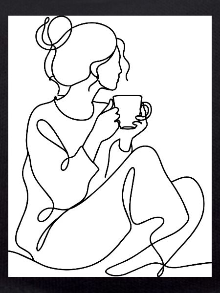 Kaffeepause Linienkunst
