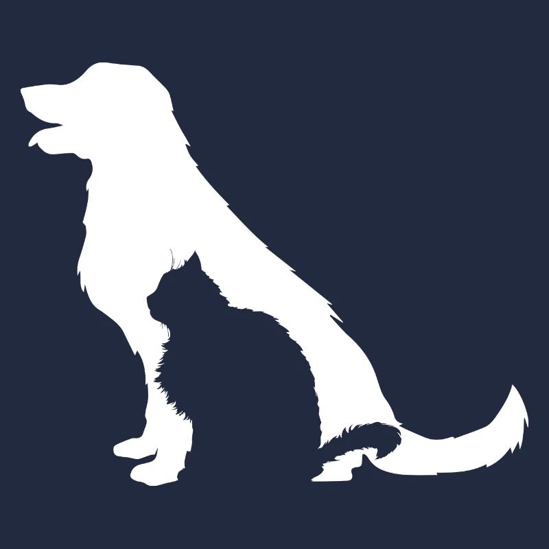 Silhouette von Katze und Hund