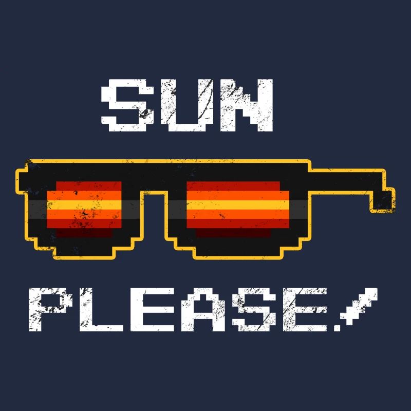Summer Shades Retro Sun Please Pixelated Sunglasse