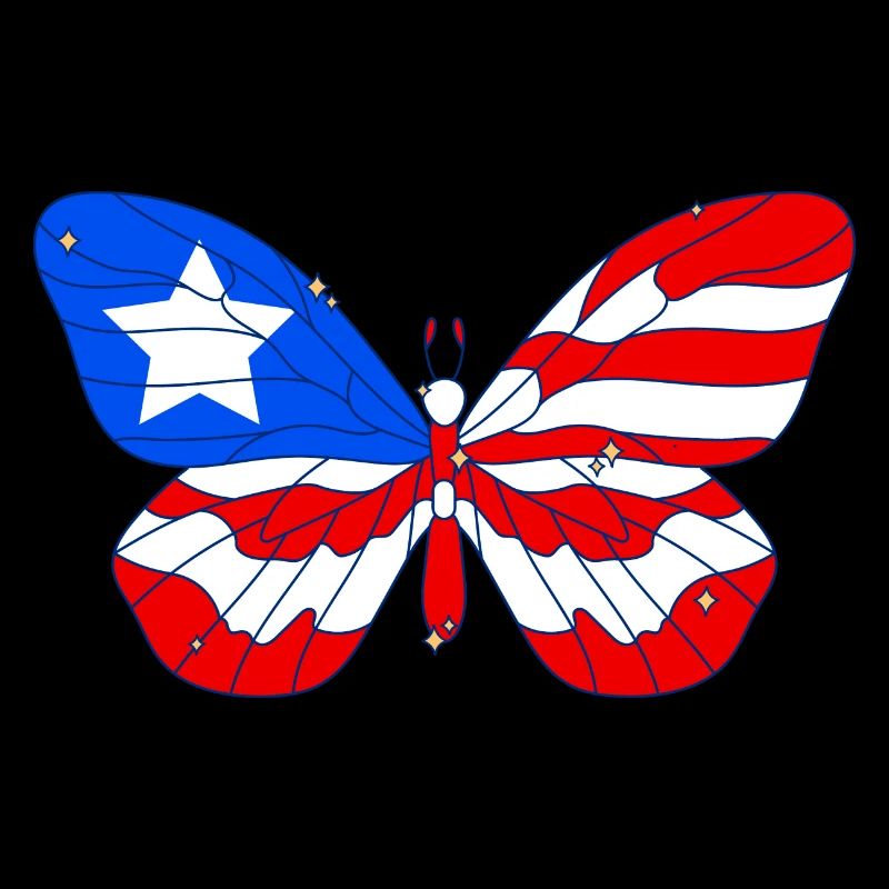 PR Drapeau Butterfly Heritage Porto Rico
