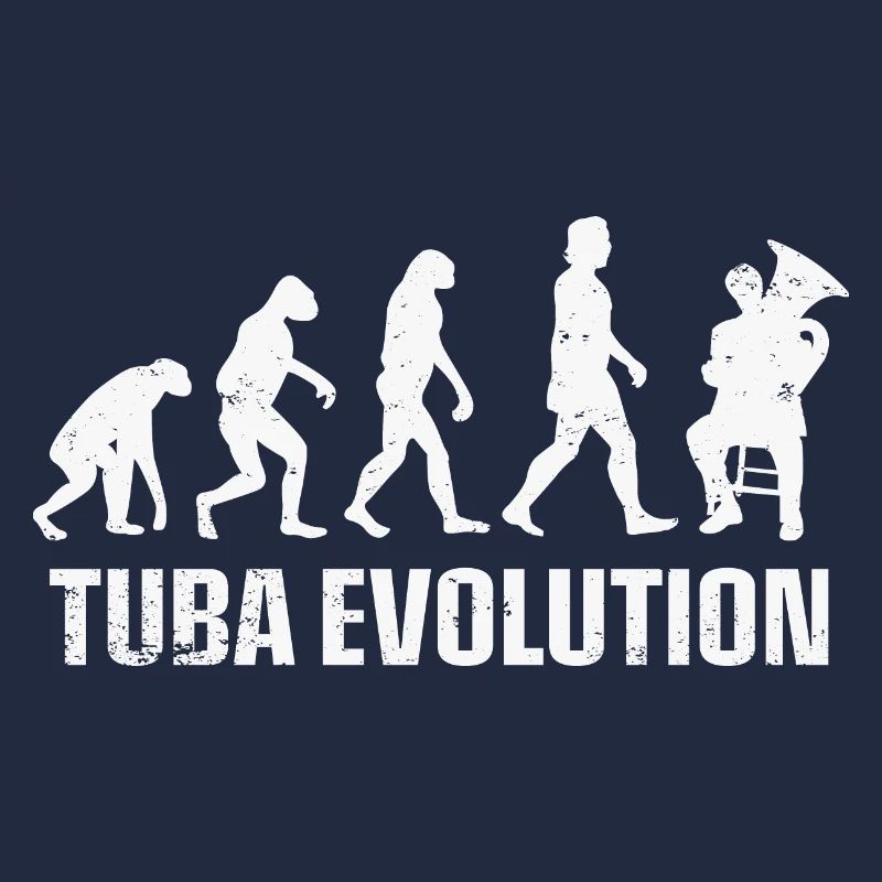 Tuba evolution, tuba & tuba player gift