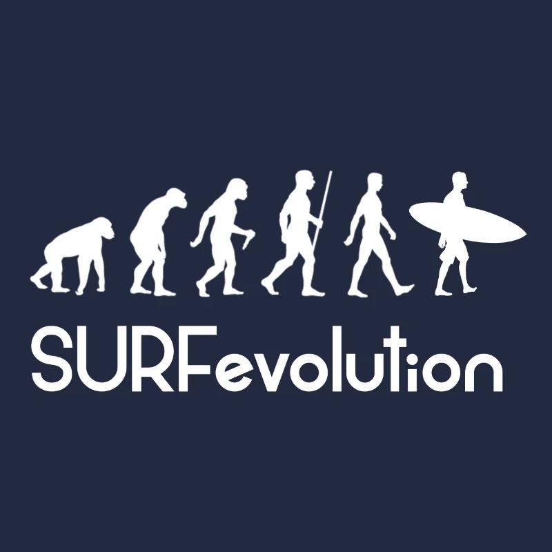Surf evolution silhouette surfing surfer