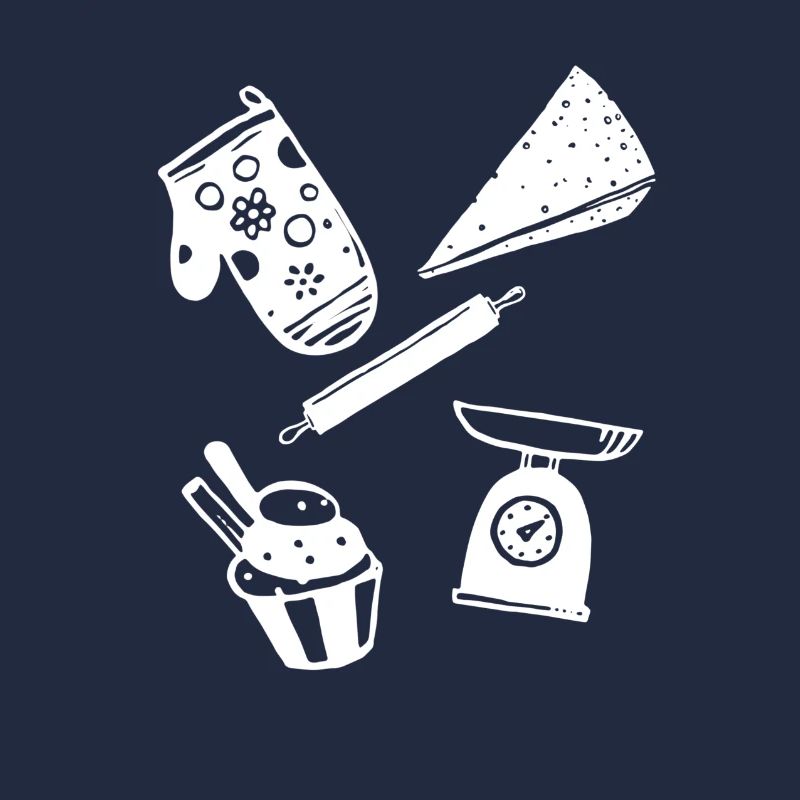 Baking with utensils white