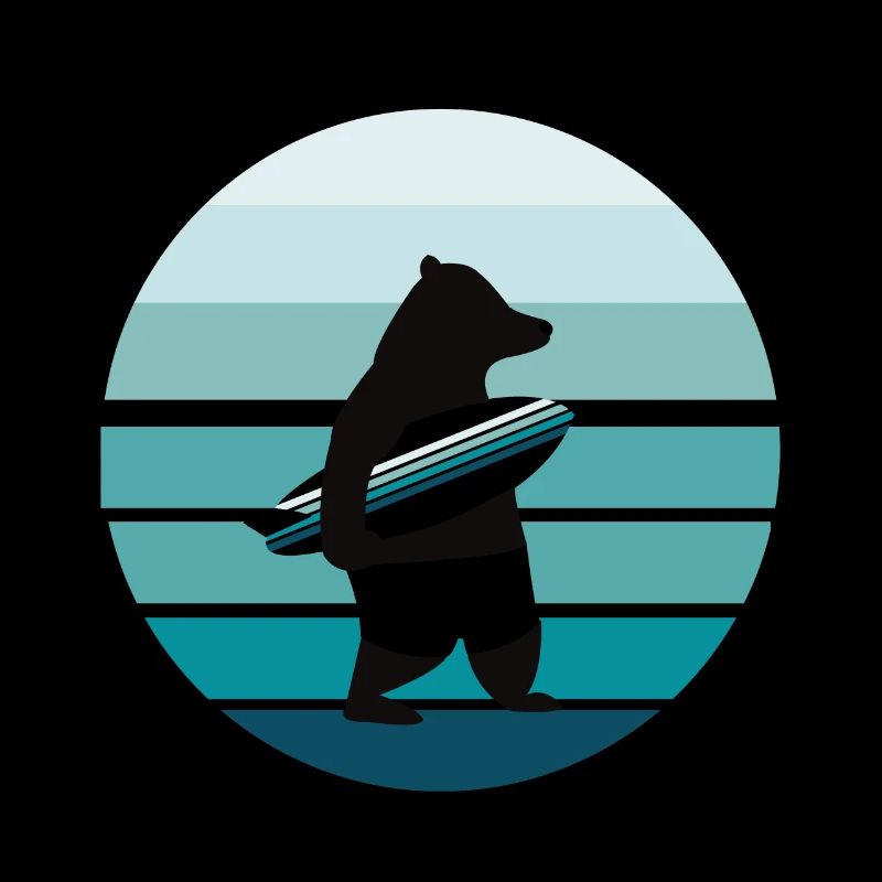 Surf surfeur ours bleu blanc