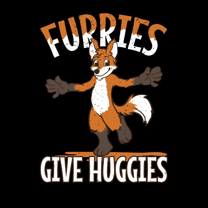 Fox cuddles or hugging Furries give Huggies