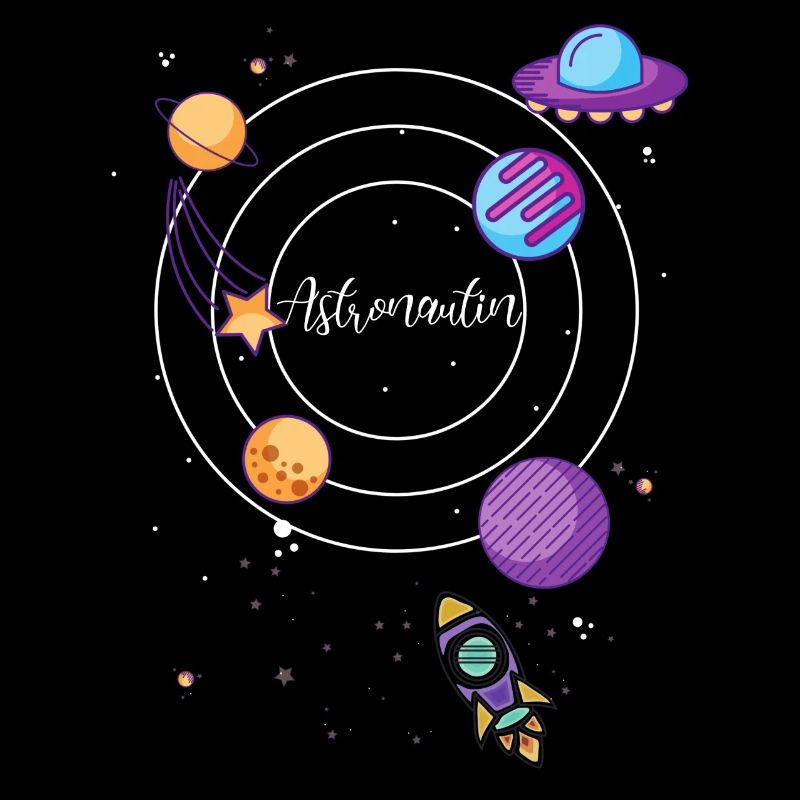 Astronaut, Space, Planet, Star, Moon, Sun