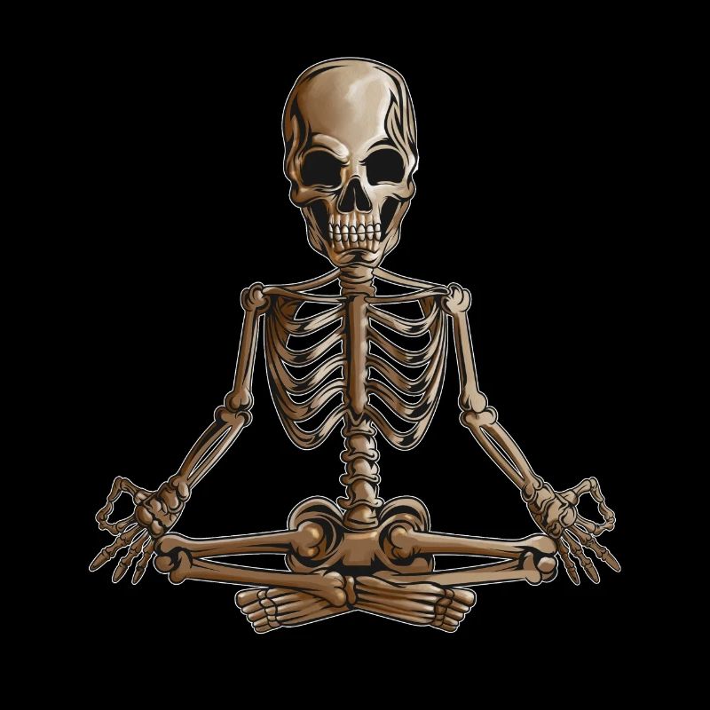 Skeleton Meditation Yoga Vacances Halloween Design