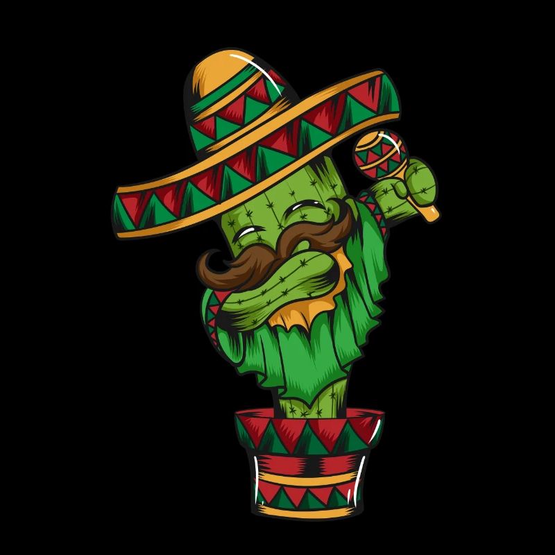 Maracas Mexique Désert Cactus Poncho Cinco de Mayo