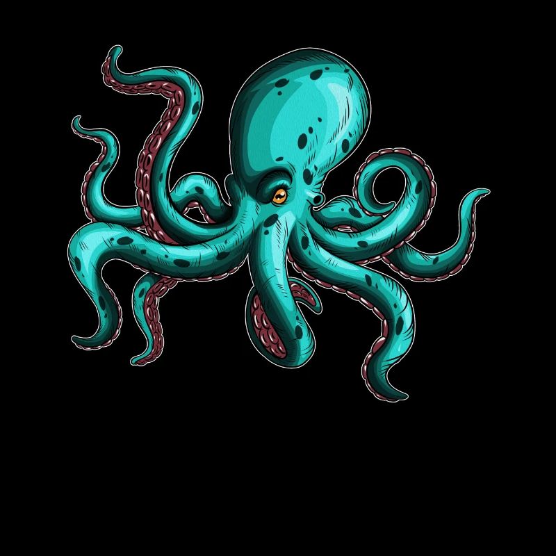 8 Armed Blue Octopus Squid Fan Lover