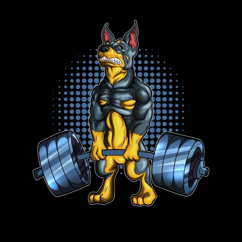 Doberman Sport Bodybuilder Weightlifting Dog