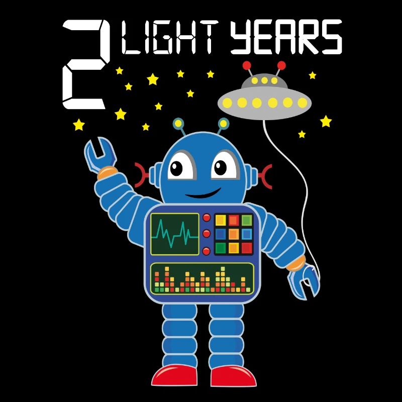 Robot congratulates 2 light years old two years