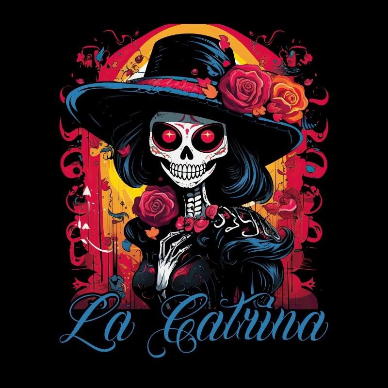 La Catrina Cooles Dia De Los Muertos Design
