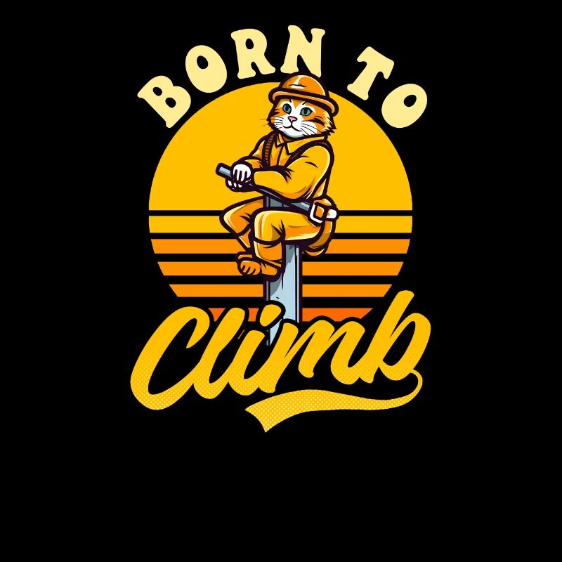 Poteau de monteur de lignes né pour grimper chat