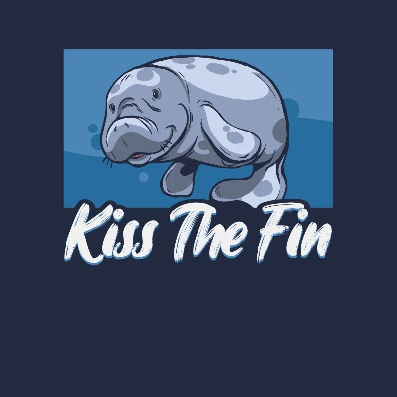 Kiss the fin Manatee chubby manatee