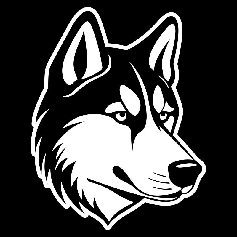 Tête de chien husky