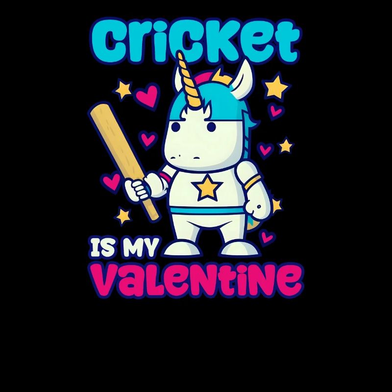 Cricket-Spieler Mein Valentinstag Einhorn